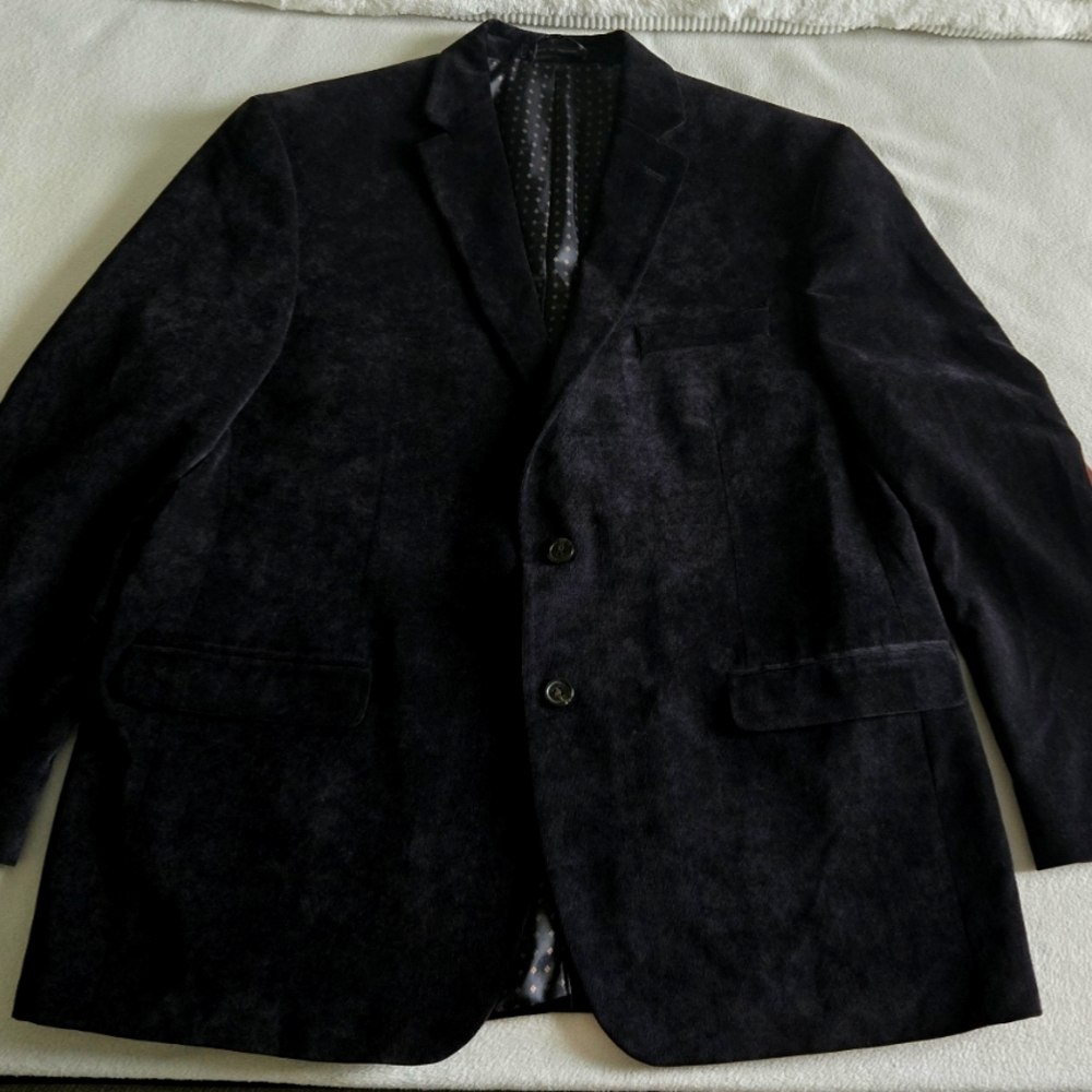 Chaps Large Black Curduroy Blazer With Soft Leather Elbow Patch